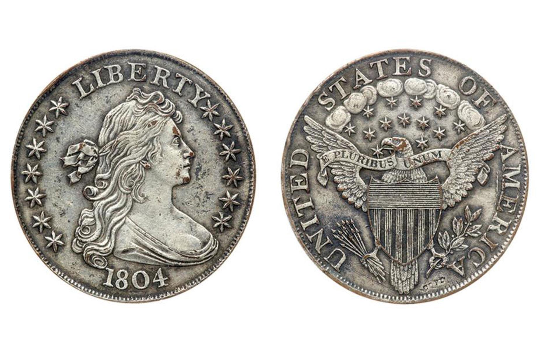 1804/1830s Draped Bust dollar coin: up to $7.68 million